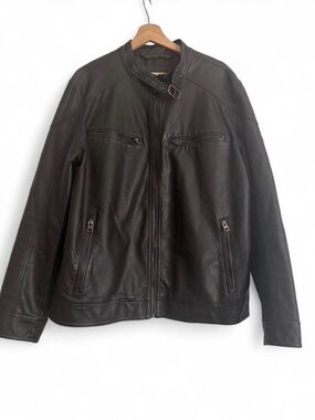 Goodfellow & Co Men’s Dark Brown Leather Bomber Jacket
